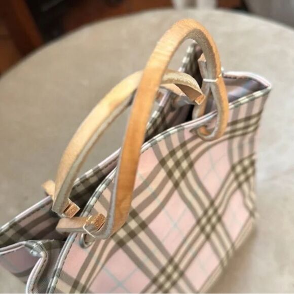 *Rare* H2F! Burberry London Classic *Novacheck* Pink & Tan Vertical Small Tote - Picture 5 of 8